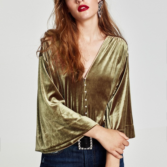 zara green velvet